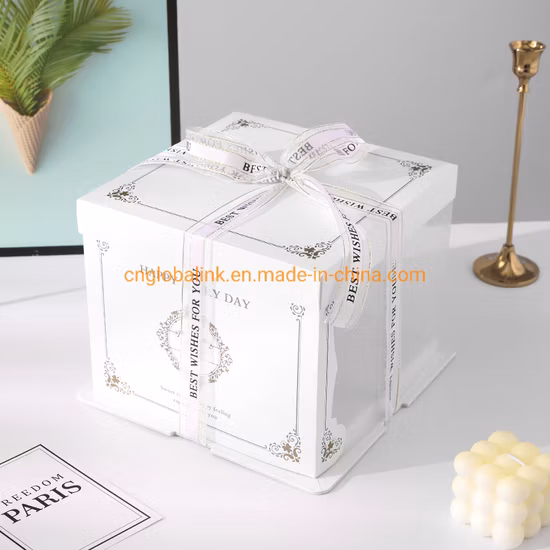 Caixa de embalagem de bolo de aniversário transparente de material PET